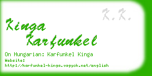 kinga karfunkel business card